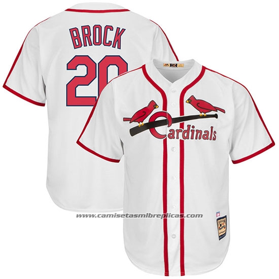 Camiseta Beisbol Hombre St. Louis Cardinals Lou Brock Blanco Cooperstown Collection